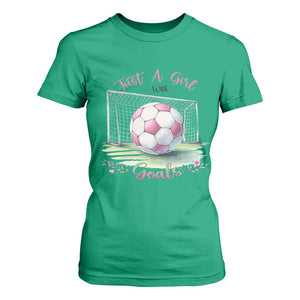 Just A Girl With Goals T Shirt For Women Soccer Gift For Her TS12 Irish Green Print Your Wear