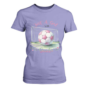 Just A Girl With Goals T Shirt For Women Soccer Gift For Her TS12 Violet Print Your Wear