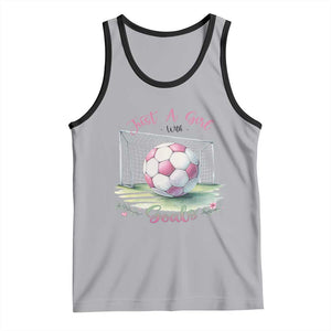 Just A Girl With Goals Tank Top Soccer Gift For Her TS12 Athletic Heather Black Print Your Wear