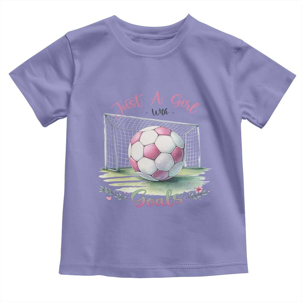 Just A Girl With Goals Toddler T Shirt Soccer Gift For Her TS12 Violet Print Your Wear