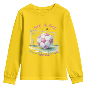 Just A Girl With Goals Youth Sweatshirt Soccer Gift For Her TS12 Daisy Print Your Wear