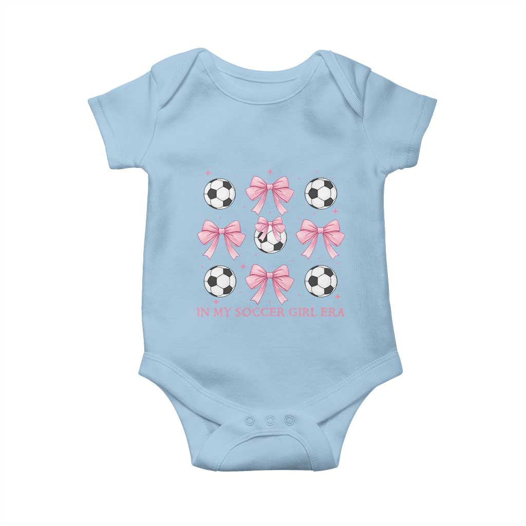 In My Soccer Girl Era Baby Onesie Funny Football Fan TS12 Light Blue Print Your Wear