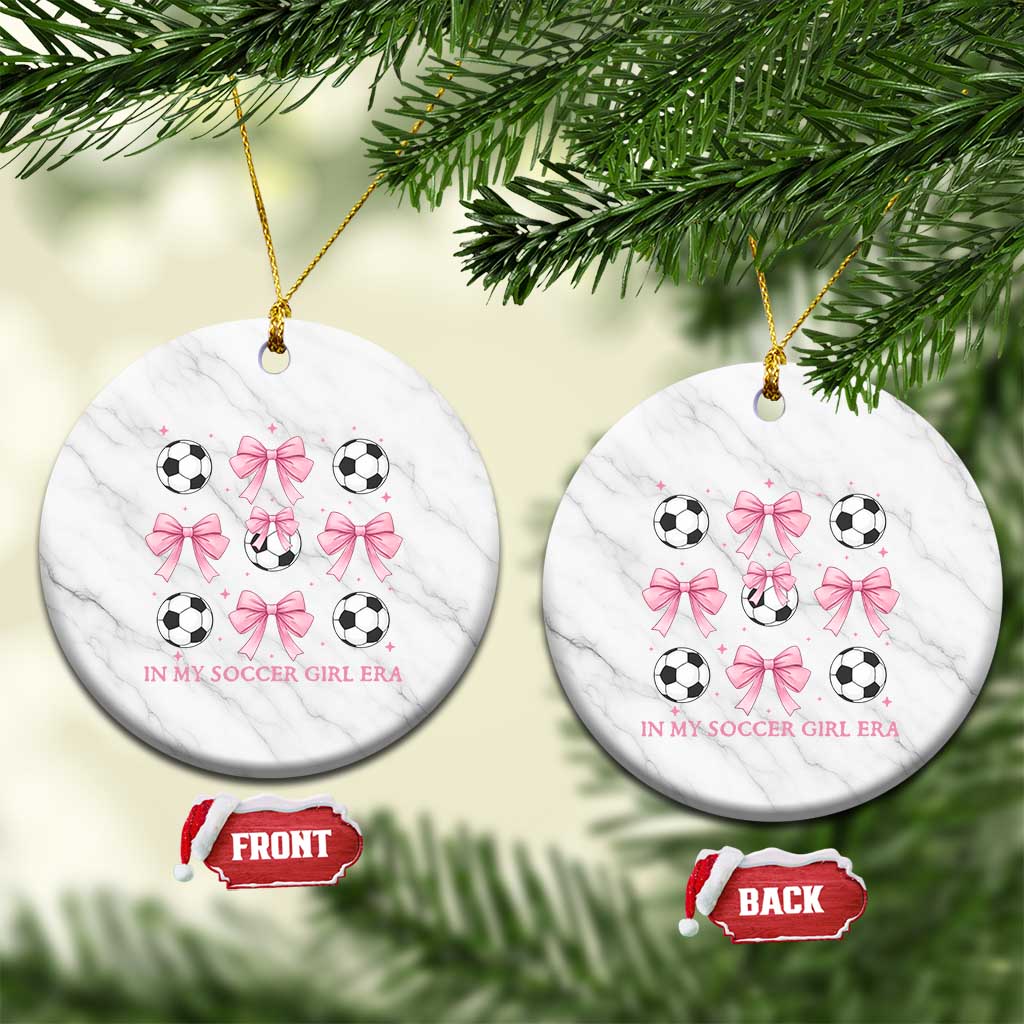 In My Soccer Girl Era Ceramic Ornament Funny Football Fan TS12 1pc White Marble Print Your Wear