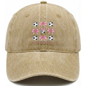 In My Soccer Girl Era Washed Cotton Baseball Cap Funny Football Fan TS12 Print Your Wear