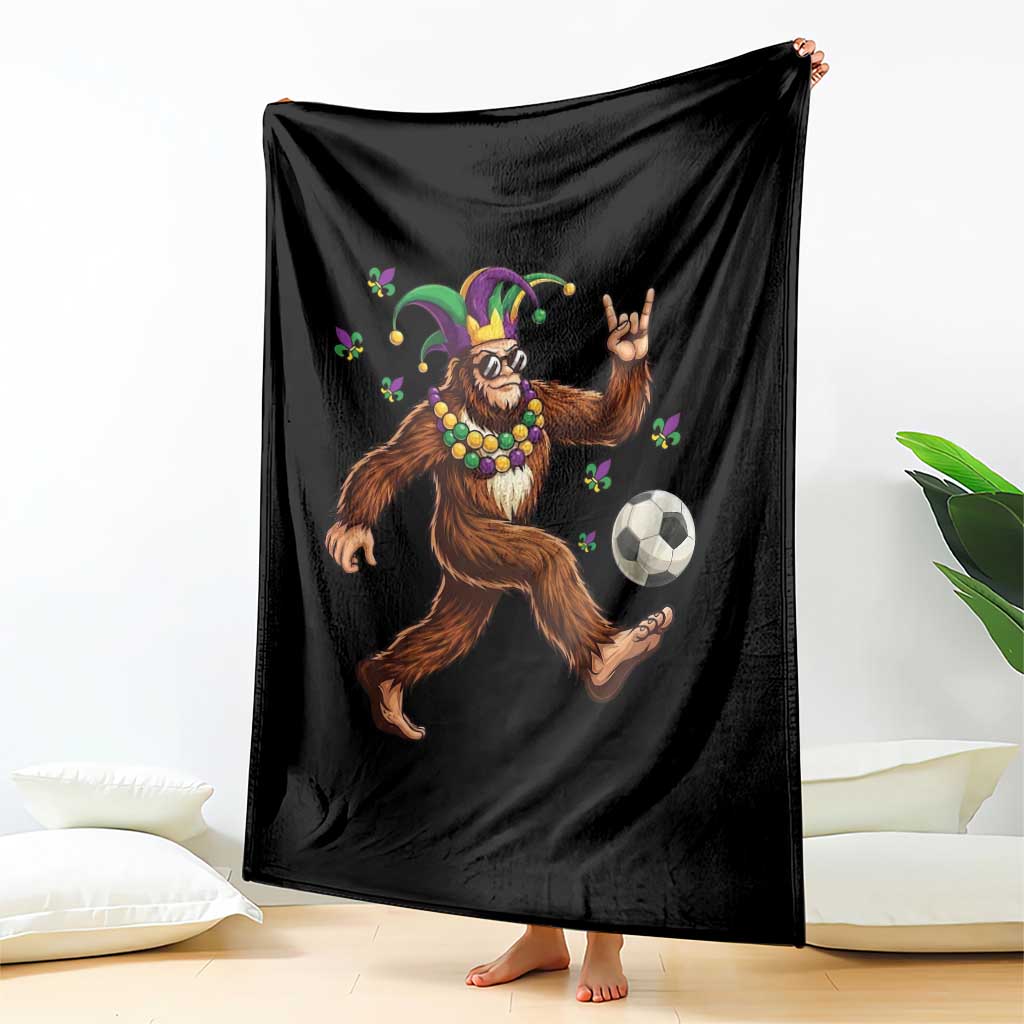 Funny Mardi Gras Bigfoot Playing Soccer Throw Blanket Football Fan Gift TS12 Print Your Wear