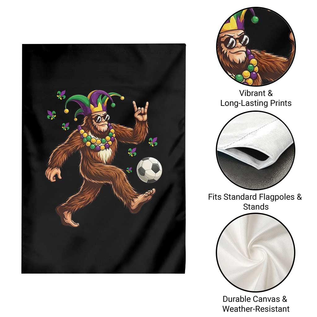 Funny Mardi Gras Bigfoot Playing Soccer Garden Flag Football Fan Gift TS12 Print Your Wear