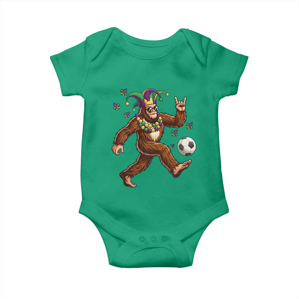 Funny Mardi Gras Bigfoot Playing Soccer Baby Onesie Football Fan Gift TS12 Irish Green Print Your Wear