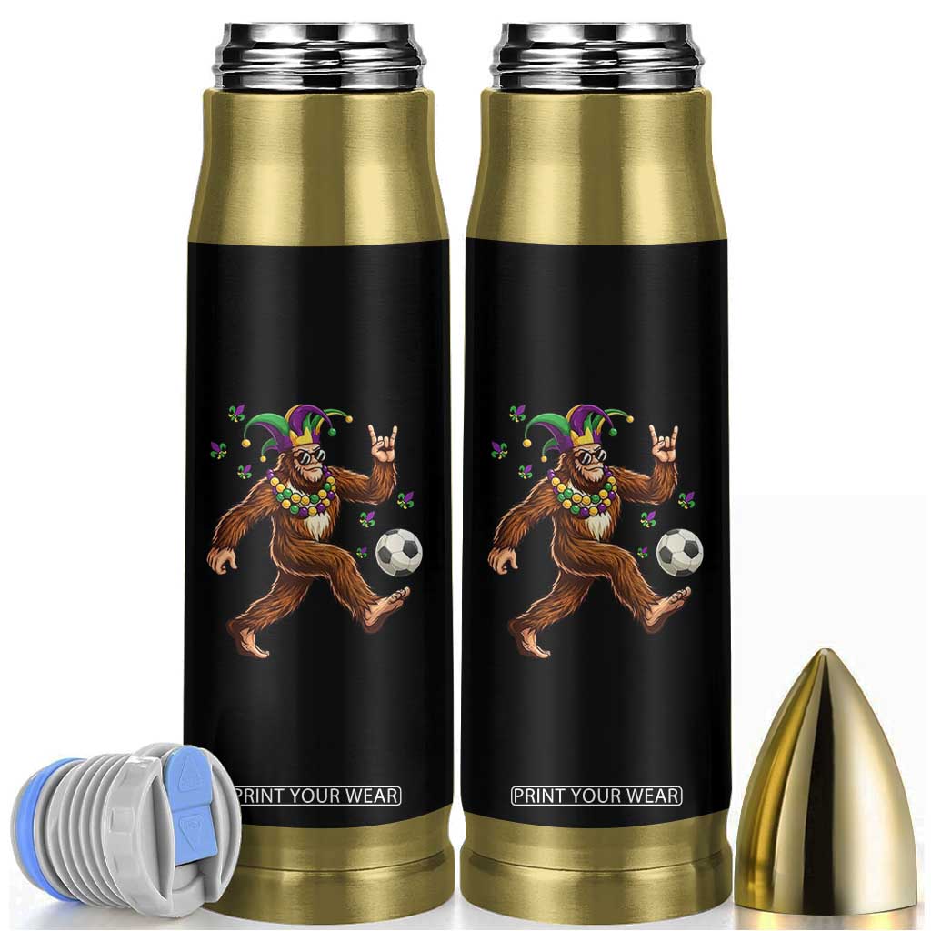 Funny Mardi Gras Bigfoot Playing Soccer Bullet Tumbler Football Fan Gift TS12 Black Print Your Wear