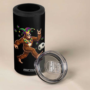 Funny Mardi Gras Bigfoot Playing Soccer 4 in 1 Can Cooler Tumbler Football Fan Gift TS12 Print Your Wear