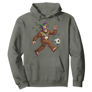 Funny Mardi Gras Bigfoot Playing Soccer Hoodie Football Fan Gift TS12 Military Green Print Your Wear