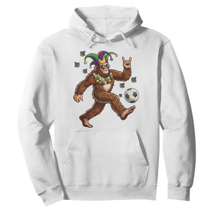 Funny Mardi Gras Bigfoot Playing Soccer Hoodie Football Fan Gift TS12 White Print Your Wear