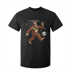 Funny Mardi Gras Bigfoot Playing Soccer T Shirt For Kid Football Fan Gift TS12 Black Print Your Wear