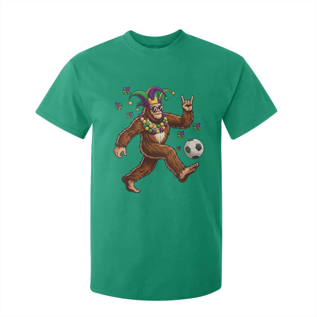 Funny Mardi Gras Bigfoot Playing Soccer T Shirt For Kid Football Fan Gift TS12 Irish Green Print Your Wear
