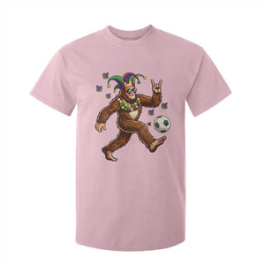 Funny Mardi Gras Bigfoot Playing Soccer T Shirt For Kid Football Fan Gift TS12 Light Pink Print Your Wear