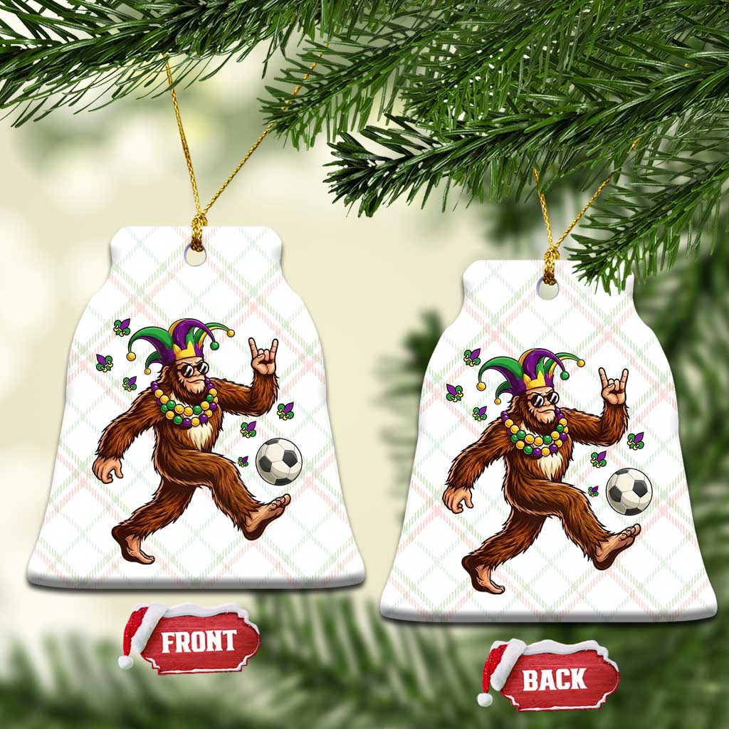 Funny Mardi Gras Bigfoot Playing Soccer Ceramic Ornament Football Fan Gift TS12 Print Your Wear