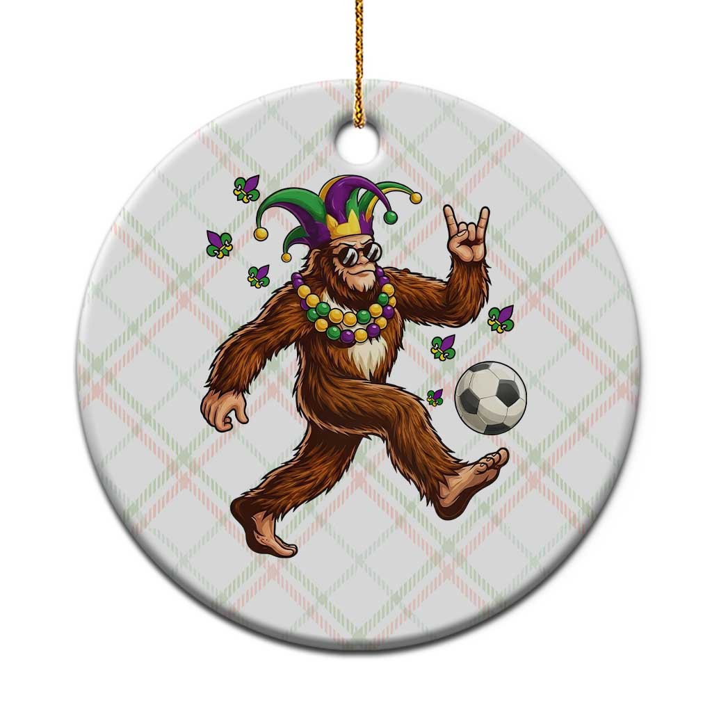 Funny Mardi Gras Bigfoot Playing Soccer Ceramic Ornament Football Fan Gift TS12 1pc Christmas Plaid Print Your Wear