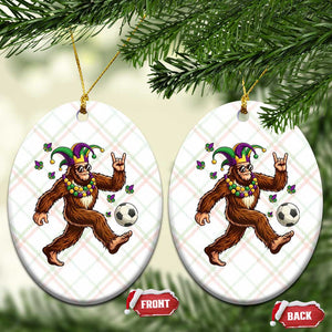 Funny Mardi Gras Bigfoot Playing Soccer Ceramic Ornament Football Fan Gift TS12 Print Your Wear