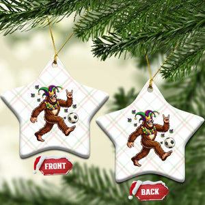 Funny Mardi Gras Bigfoot Playing Soccer Ceramic Ornament Football Fan Gift TS12 Print Your Wear
