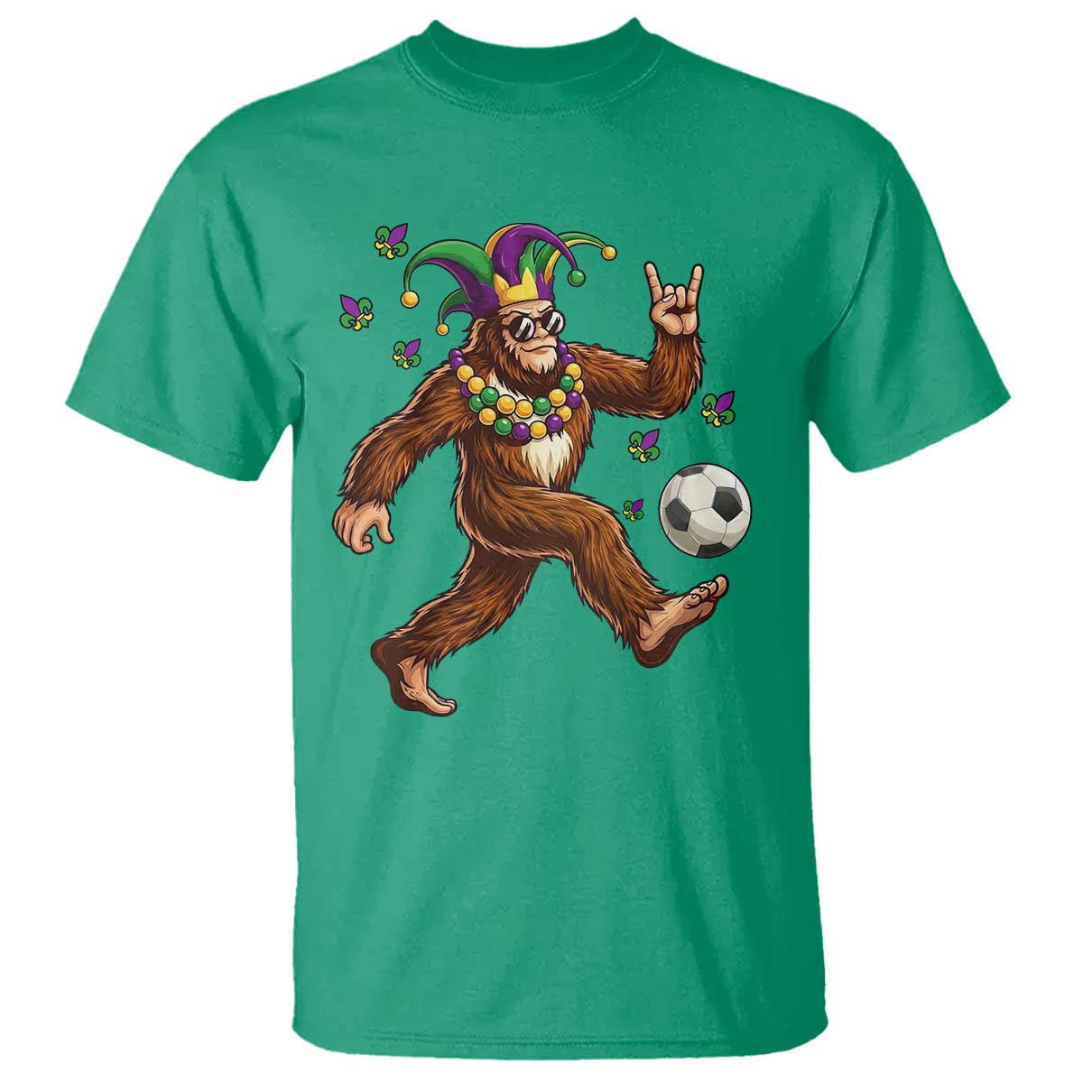 Funny Mardi Gras Bigfoot Playing Soccer T Shirt Football Fan Gift TS12 Irish Green Print Your Wear