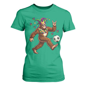 Funny Mardi Gras Bigfoot Playing Soccer T Shirt For Women Football Fan Gift TS12 Irish Green Print Your Wear