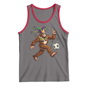 Funny Mardi Gras Bigfoot Playing Soccer Tank Top Football Fan Gift TS12 Deep Heather Red Print Your Wear