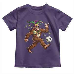 Funny Mardi Gras Bigfoot Playing Soccer Toddler T Shirt Football Fan Gift TS12 Purple Print Your Wear