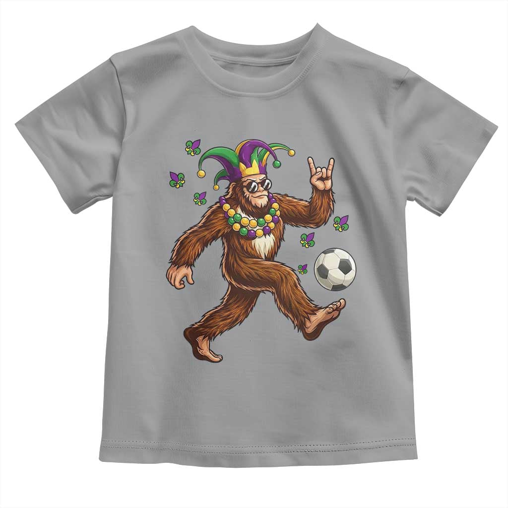 Funny Mardi Gras Bigfoot Playing Soccer Toddler T Shirt Football Fan Gift TS12 Sport Gray Print Your Wear