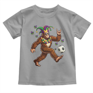 Funny Mardi Gras Bigfoot Playing Soccer Toddler T Shirt Football Fan Gift TS12 Sport Gray Print Your Wear