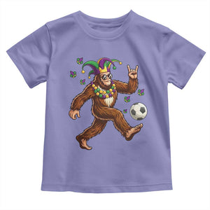 Funny Mardi Gras Bigfoot Playing Soccer Toddler T Shirt Football Fan Gift TS12 Violet Print Your Wear