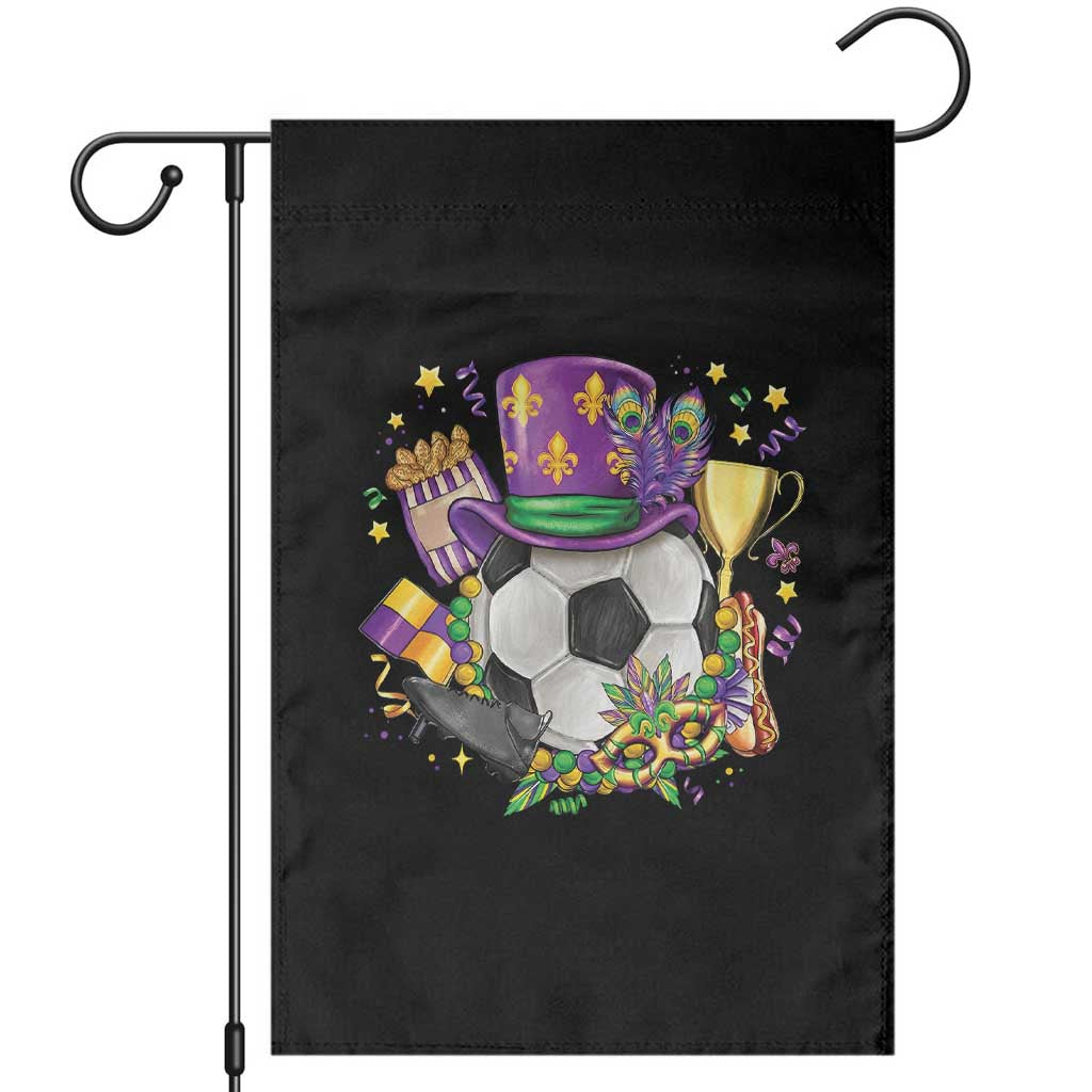 Mardi Gras Soccer Ball Garden Flag Funny Soccer Player Gift TS12 Black Print Your Wear