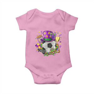 Mardi Gras Soccer Ball Baby Onesie Funny Soccer Player Gift TS12 Light Pink Print Your Wear