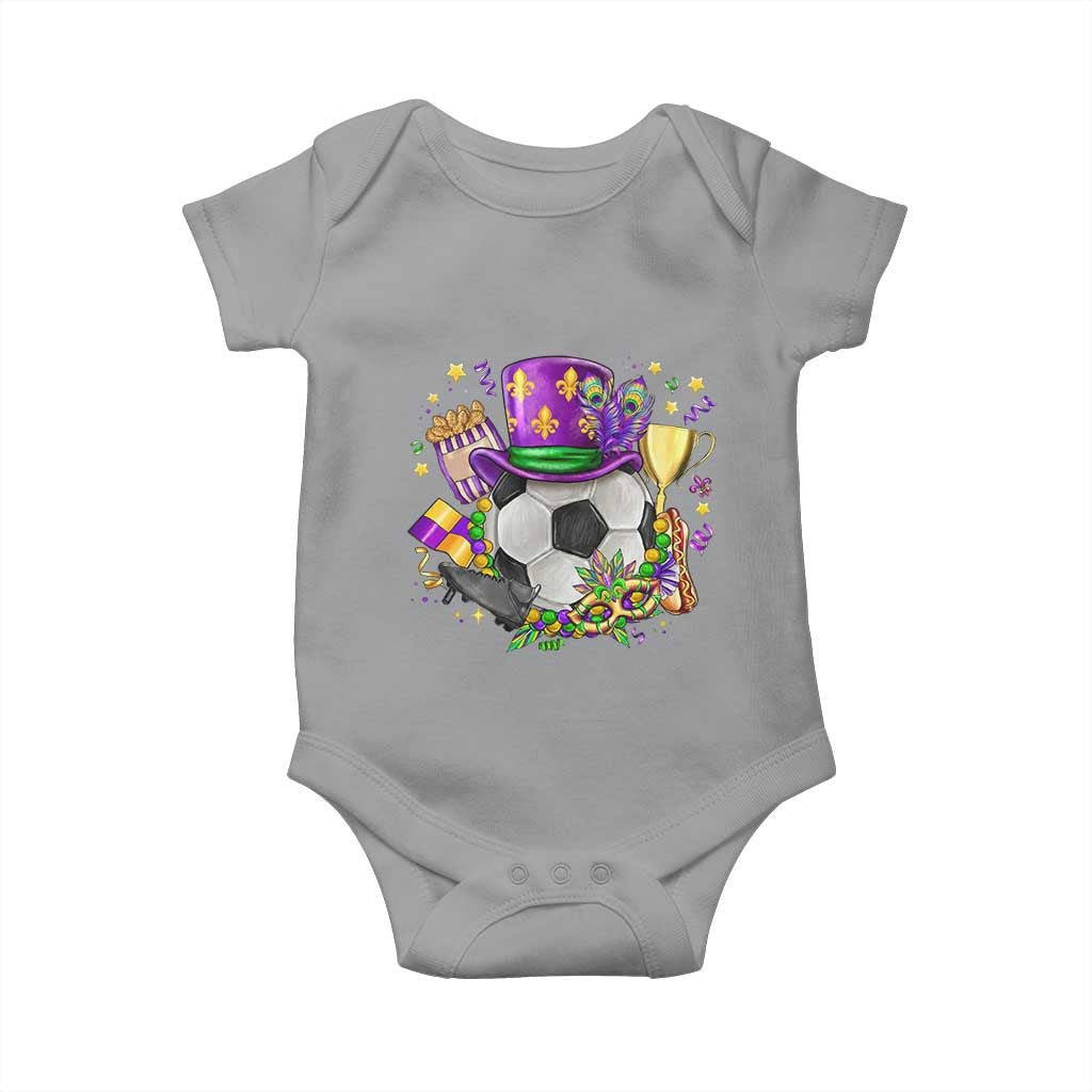 Mardi Gras Soccer Ball Baby Onesie Funny Soccer Player Gift TS12 Sport Gray Print Your Wear