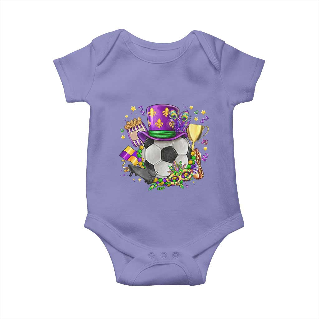 Mardi Gras Soccer Ball Baby Onesie Funny Soccer Player Gift TS12 Violet Print Your Wear