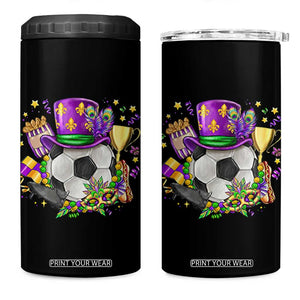 Mardi Gras Soccer Ball 4 in 1 Can Cooler Tumbler Funny Soccer Player Gift TS12 One Size: 16 oz Black Print Your Wear