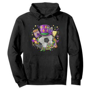 Mardi Gras Soccer Ball Hoodie Funny Soccer Player Gift TS12 Black Print Your Wear