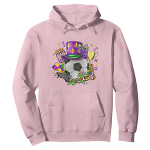 Mardi Gras Soccer Ball Hoodie Funny Soccer Player Gift TS12 Light Pink Print Your Wear