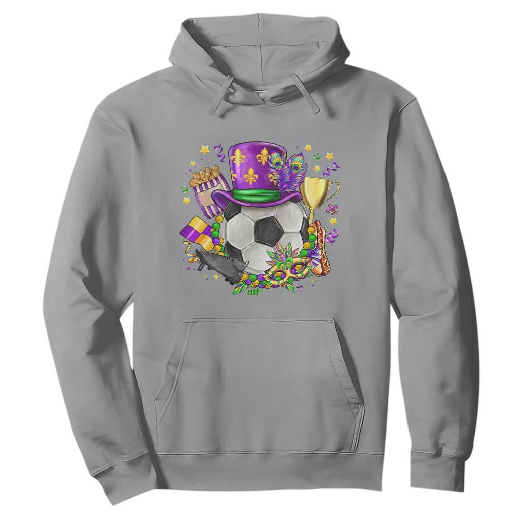 Mardi Gras Soccer Ball Hoodie Funny Soccer Player Gift TS12 Sport Gray Print Your Wear
