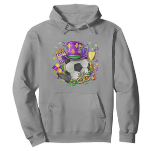 Mardi Gras Soccer Ball Hoodie Funny Soccer Player Gift TS12 Sport Gray Print Your Wear