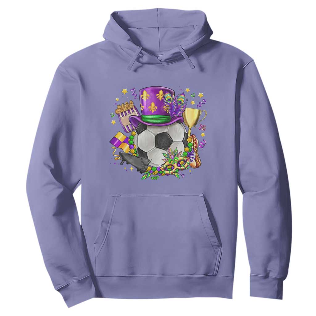 Mardi Gras Soccer Ball Hoodie Funny Soccer Player Gift TS12 Violet Print Your Wear