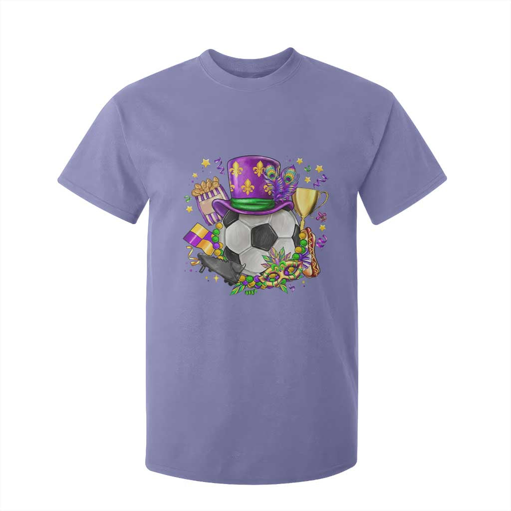 Mardi Gras Soccer Ball T Shirt For Kid Funny Soccer Player Gift TS12 Violet Print Your Wear