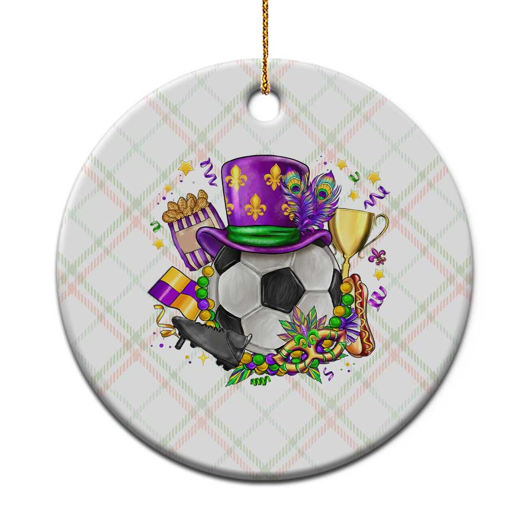 Mardi Gras Soccer Ball Ceramic Ornament Funny Soccer Player Gift TS12 1pc Christmas Plaid Print Your Wear