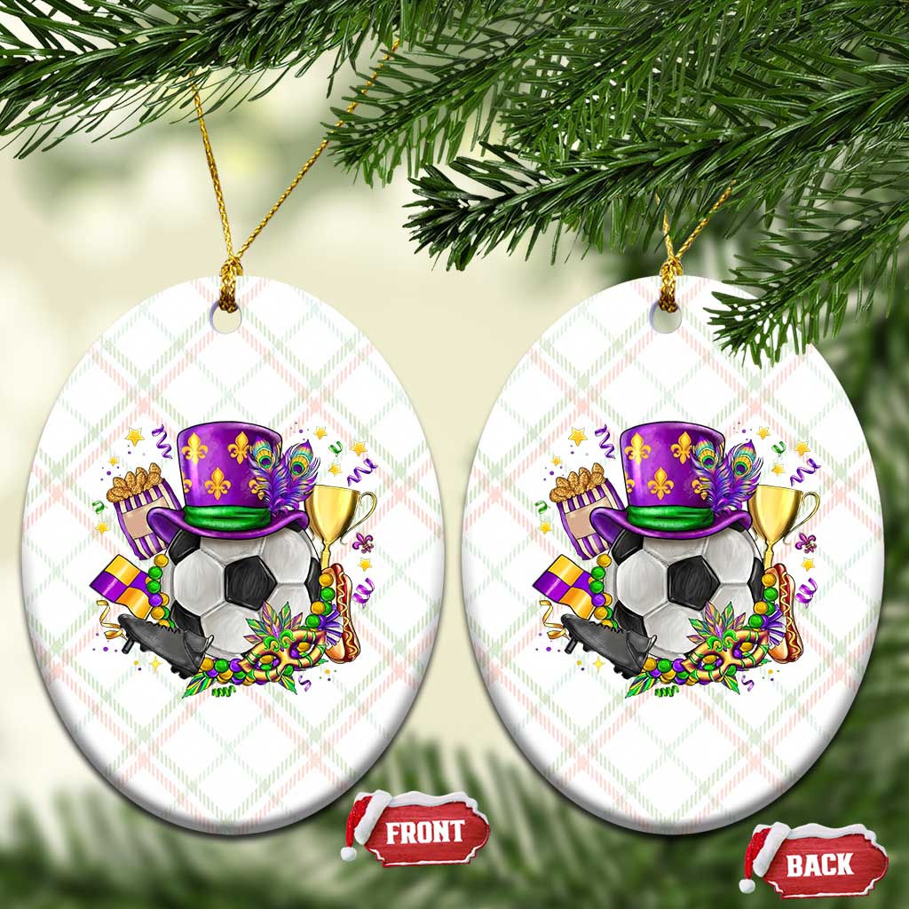 Mardi Gras Soccer Ball Ceramic Ornament Funny Soccer Player Gift TS12 Print Your Wear
