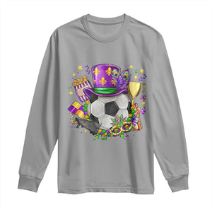 Mardi Gras Soccer Ball Long Sleeve Shirt Funny Soccer Player Gift TS12 Sport Gray Print Your Wear
