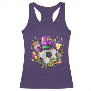 Mardi Gras Soccer Ball Racerback Tank Top Funny Soccer Player Gift TS12 Purple Print Your Wear