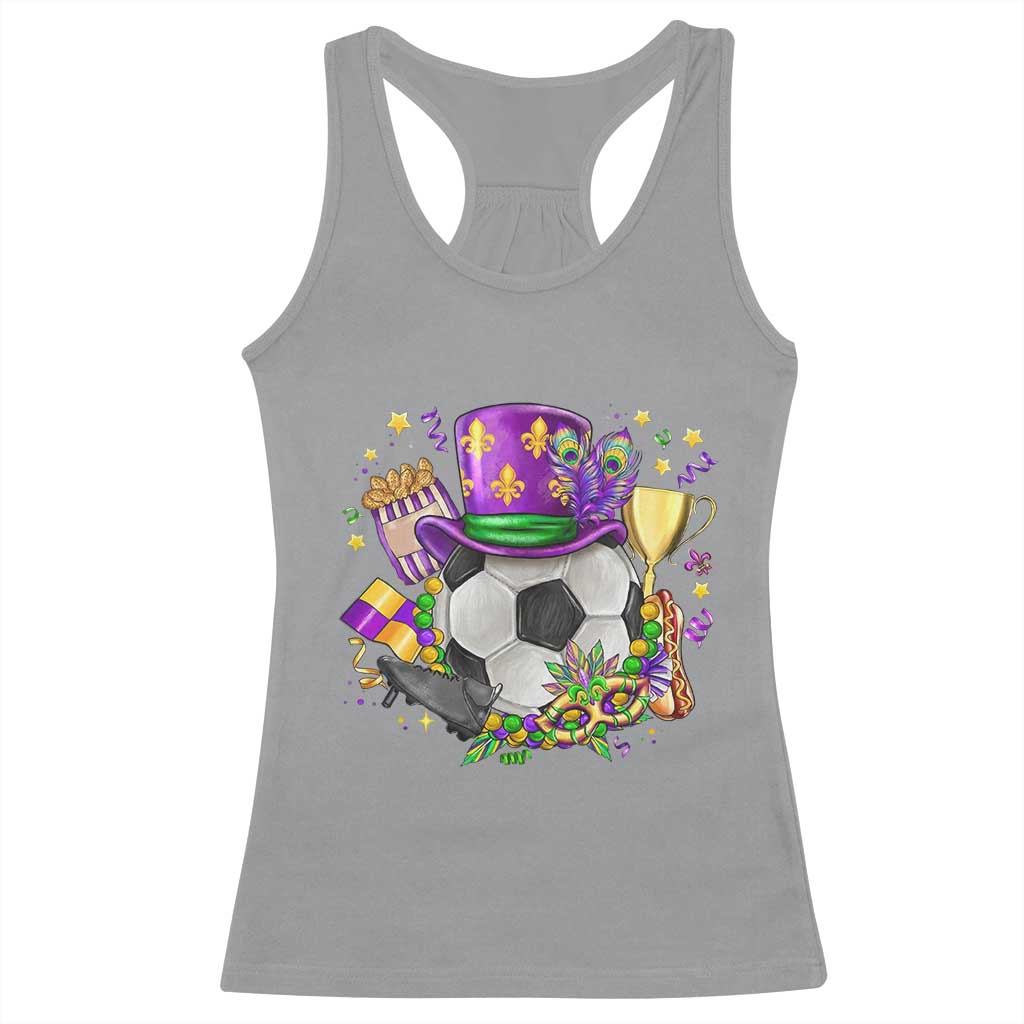 Mardi Gras Soccer Ball Racerback Tank Top Funny Soccer Player Gift TS12 Sport Gray Print Your Wear