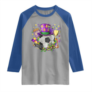 Mardi Gras Soccer Ball Raglan Shirt Funny Soccer Player Gift TS12 Sport Gray Royal Print Your Wear