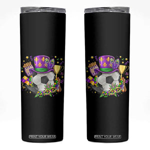 Mardi Gras Soccer Ball Skinny Tumbler Funny Soccer Player Gift TS12 Black Print Your Wear