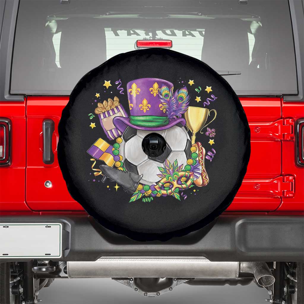 Mardi Gras Soccer Ball Spare Tire Cover Funny Soccer Player Gift TS12 Black Print Your Wear