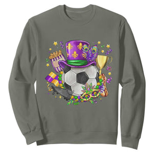Mardi Gras Soccer Ball Sweatshirt Funny Soccer Player Gift TS12 Military Green Print Your Wear
