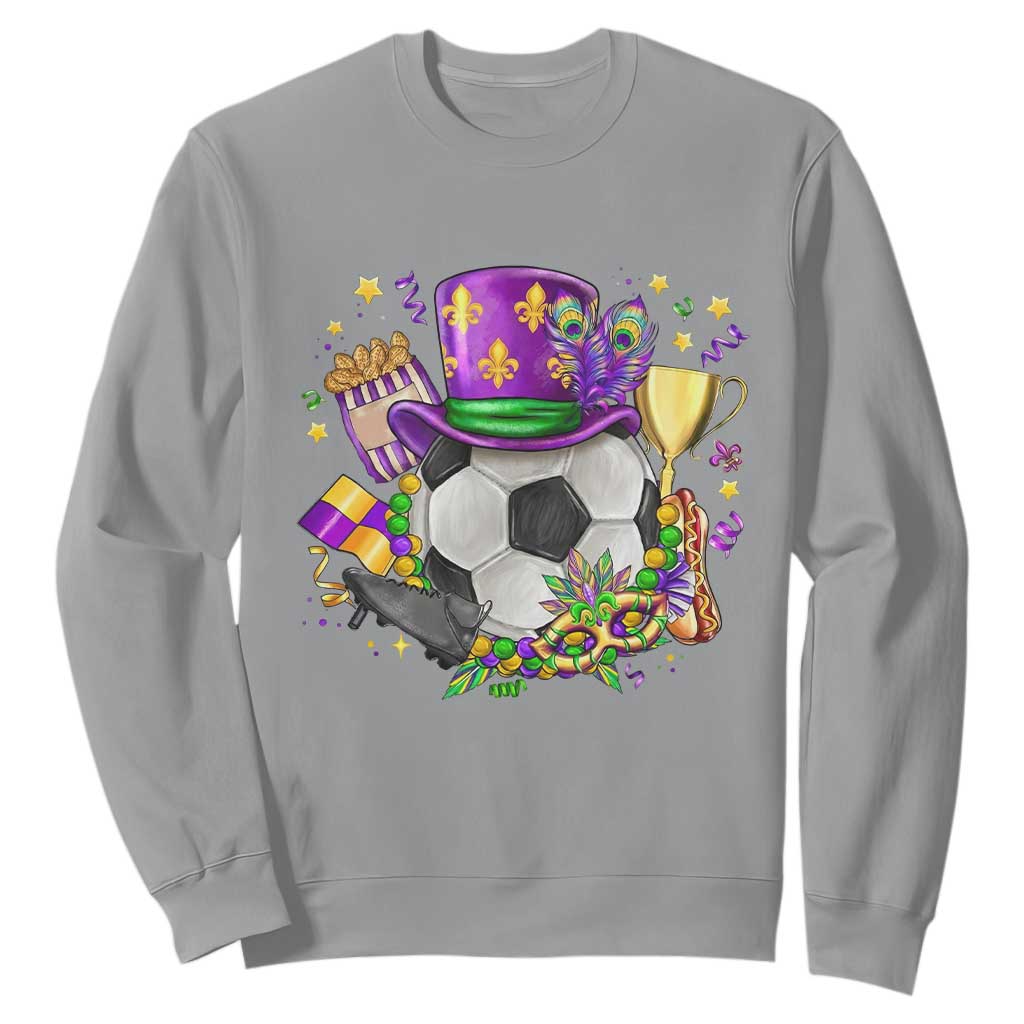 Mardi Gras Soccer Ball Sweatshirt Funny Soccer Player Gift TS12 Sport Gray Print Your Wear